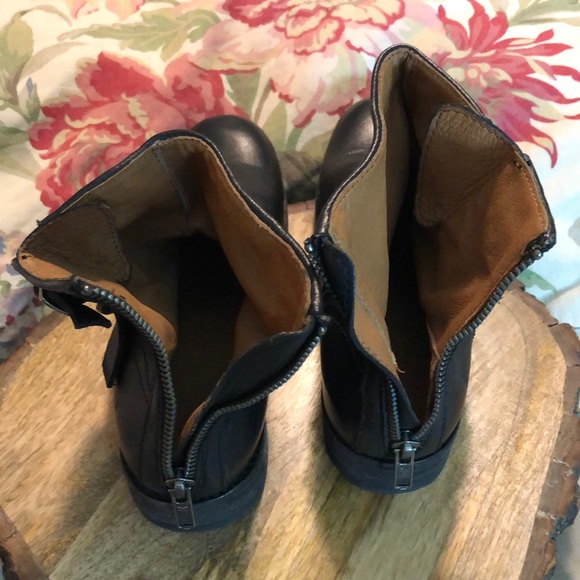 FRYE size 6.5 Tyler Engineer Moto Black Leather Boot Motorcycle Buckle $178 NEW - Picture 5 of 16